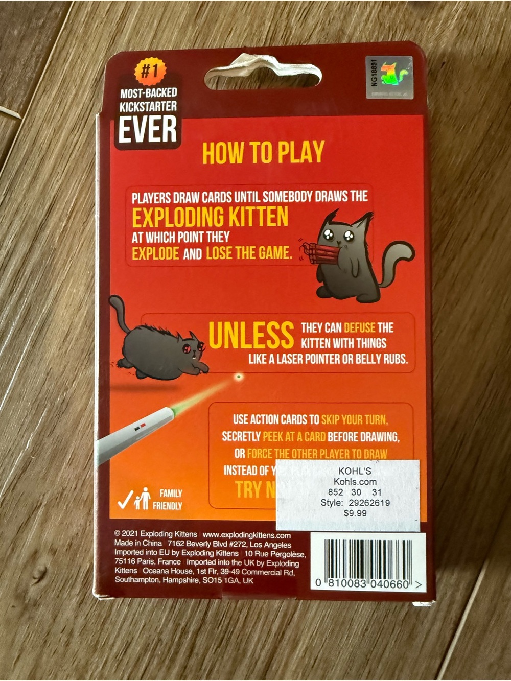Exploding Kittens 2-Player Edition Card Game - Red - Picture 2 of 2